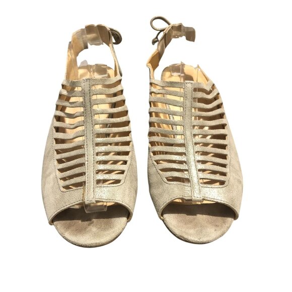 Paul Green Trisha Cage Sandals Open Toe Slingback Leather Beige UK 6 US 8.5 - Picture 2 of 8